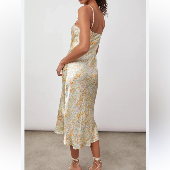 Rails Mina Summer Meadow Floral Dress in Cream and Orange | M - Picture 3 of 9